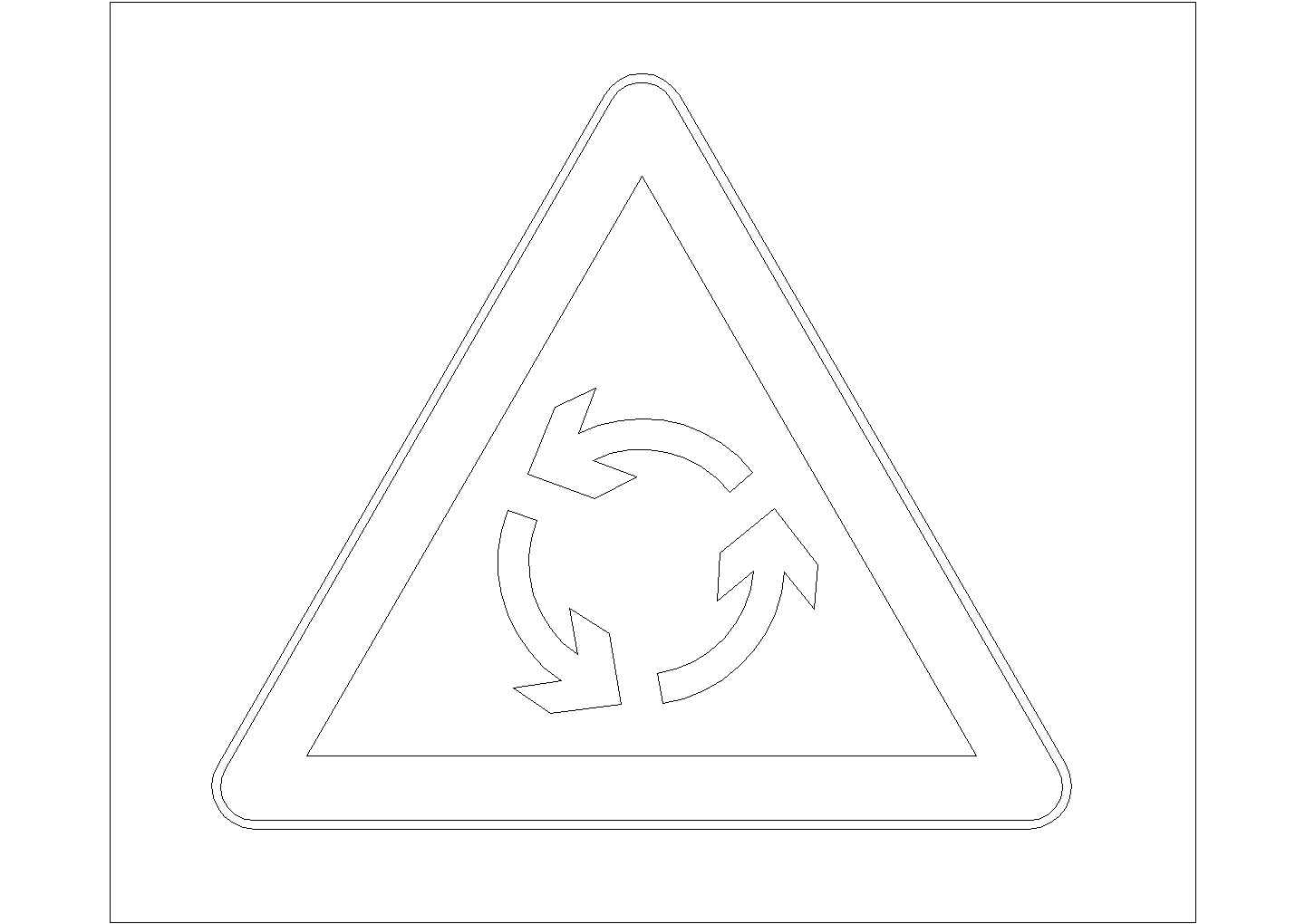 某警告标志CAD平立剖节点设计图