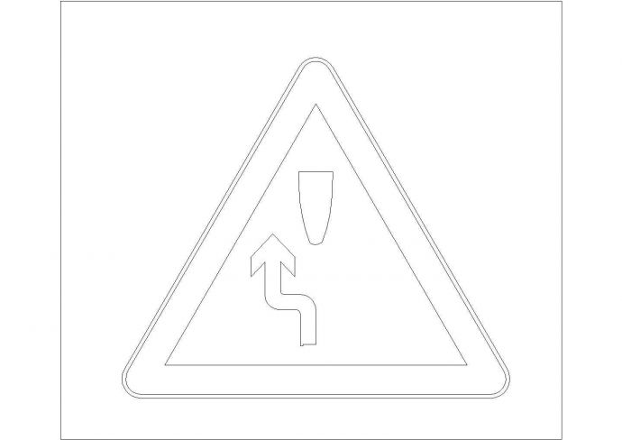 某警告标志CAD平立面施工节点图纸_图1