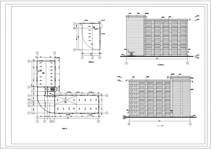 10441.17㎡8层框架办公楼建筑施工cad图，共三张_图1