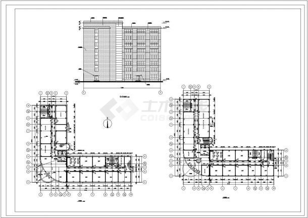 10441.17㎡8层框架办公楼建筑施工cad图，共三张-图二