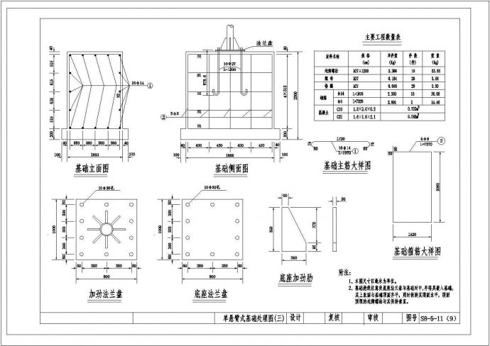 某单悬臂式基础处理图CAD节点剖面图_图1