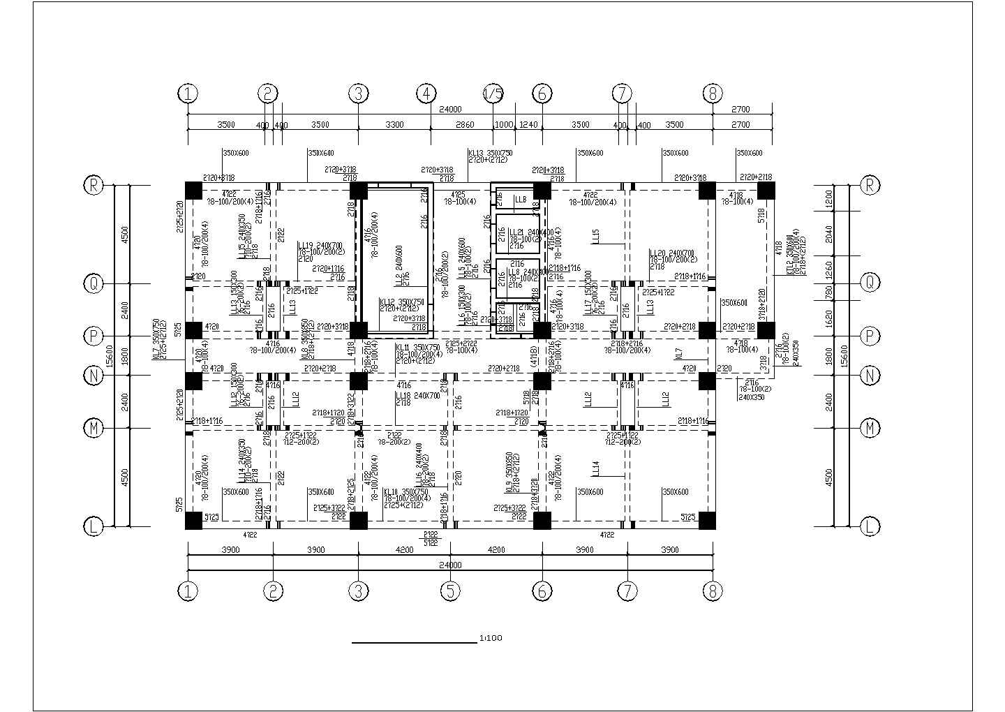 常州市某商业街13层钢混框剪结构商务酒店全套结构设计CAD图纸