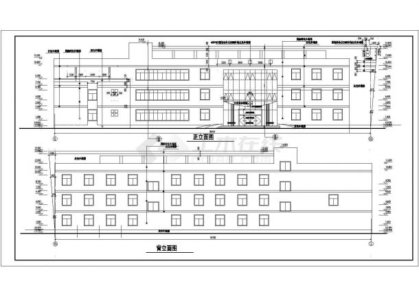 3000平米左右4层框架结构商务酒店全套建筑设计CAD图纸-图二