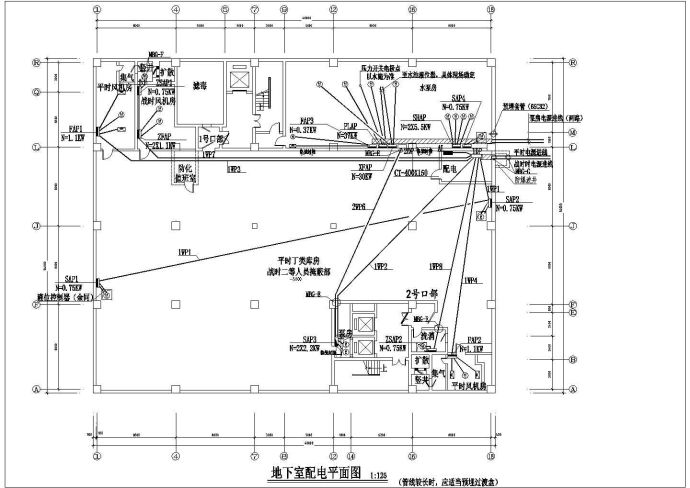 南京小区住宅楼地下人防车库全套电气施工图_图1