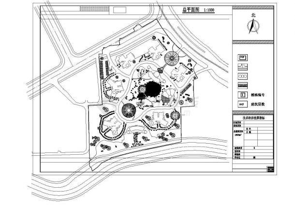 某生态花园式多层住宅小区规划设计cad总平面施工图-图一