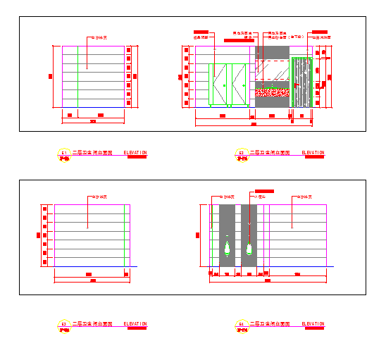 某浴场施工图卫生间CAD详细完整设计图纸
