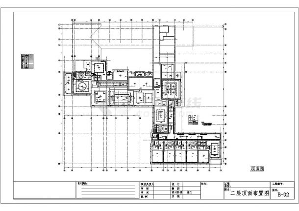 某北京五星级宾馆部分CAD施工图二层天花布置图-图一