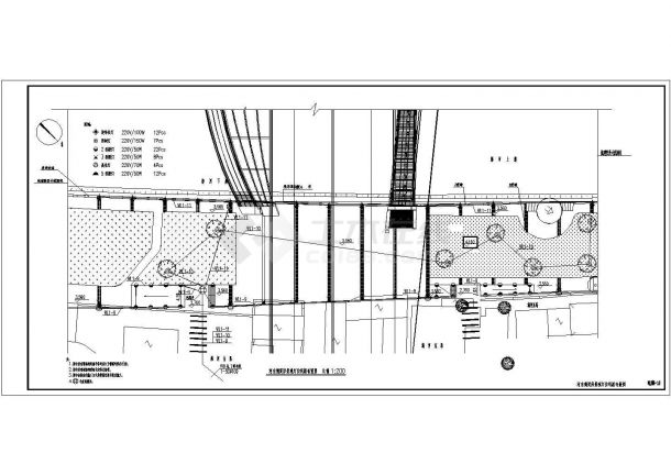 某桥堤岸灯位线路布置图CAD图纸-图二