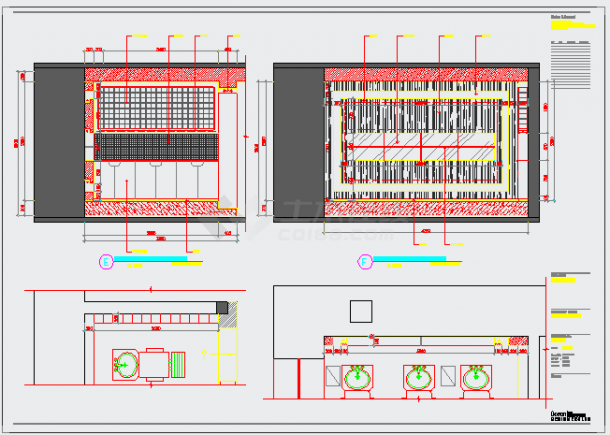 某理发造型店CAD设计完整施工图地下室立面图-图一