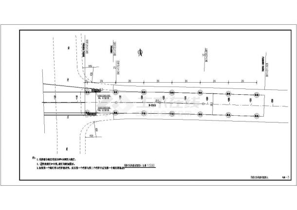 某桥引桥灯位线路布置图CAD图纸-图二