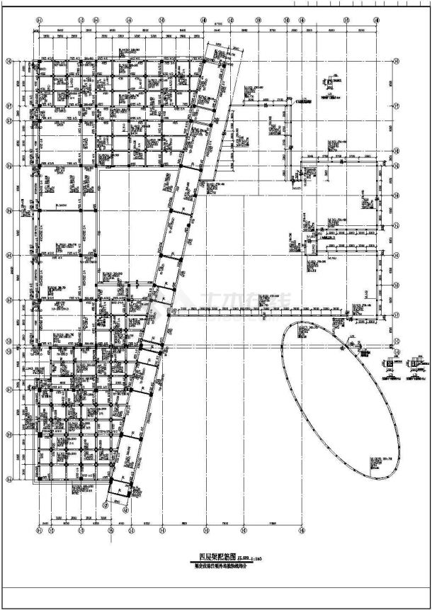贵阳市某实验中学4层框架结构教学楼全套结构设计CAD图纸-图一