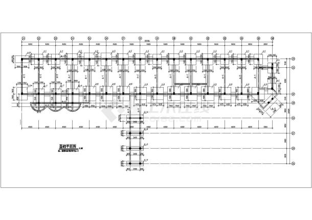宿迁市某高级中学5层框架结构教学楼全套结构设计CAD图纸-图一