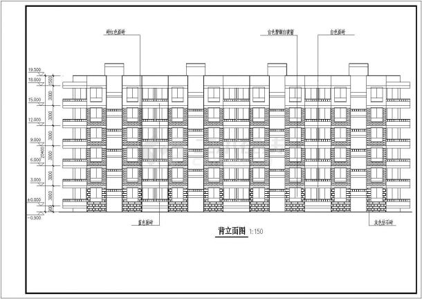公寓设计_某大学研究生六层公寓方案CAD图-图一