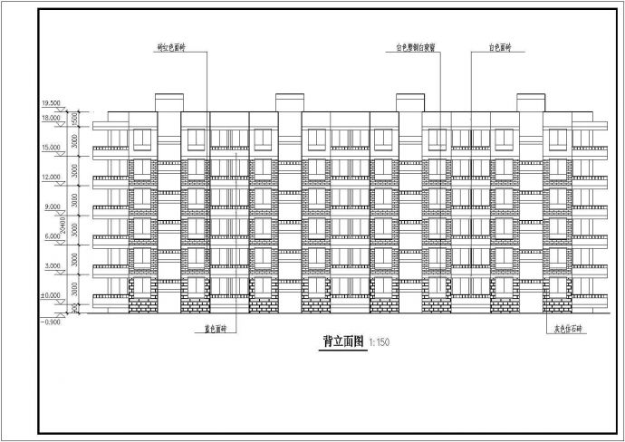 公寓设计_某大学研究生六层公寓方案CAD图_图1
