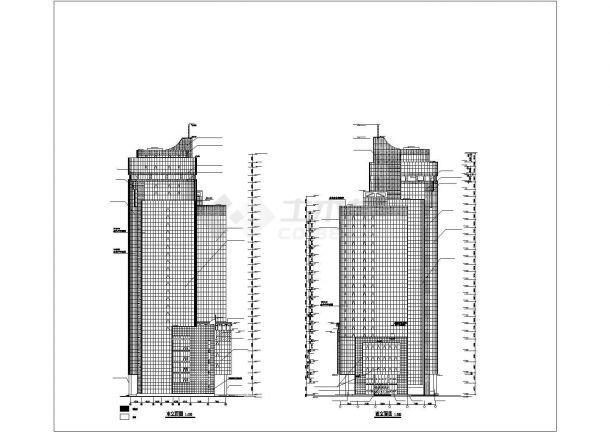 某经济开发区财富广场建筑设计方案CAD图纸-图一