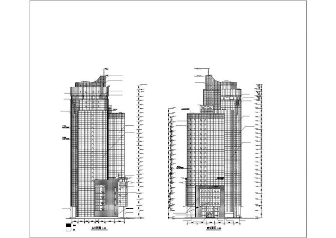 某经济开发区财富广场建筑设计方案CAD图纸_图1