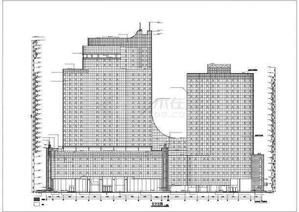 某经济开发区财富广场建筑设计方案CAD图纸-图二