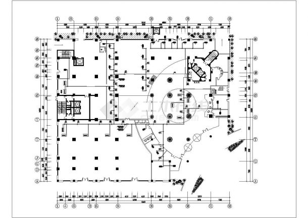 北京某临街4层框架结构商业综合楼平面空调水系统设计CAD图纸-图一