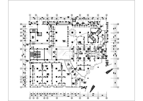 北京某临街4层框架结构商业综合楼平面空调水系统设计CAD图纸-图二