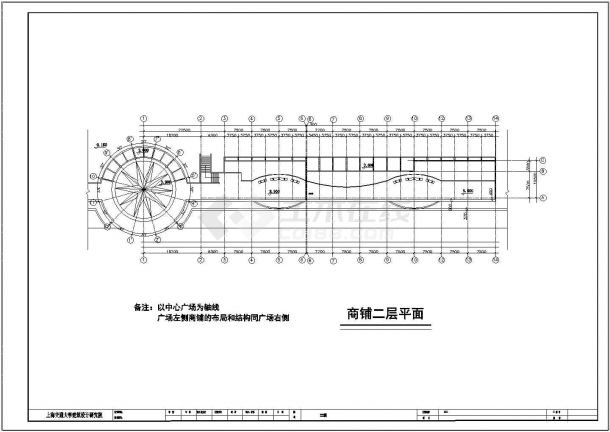 龙游滨河绿地施工图-商铺二层平面-图一