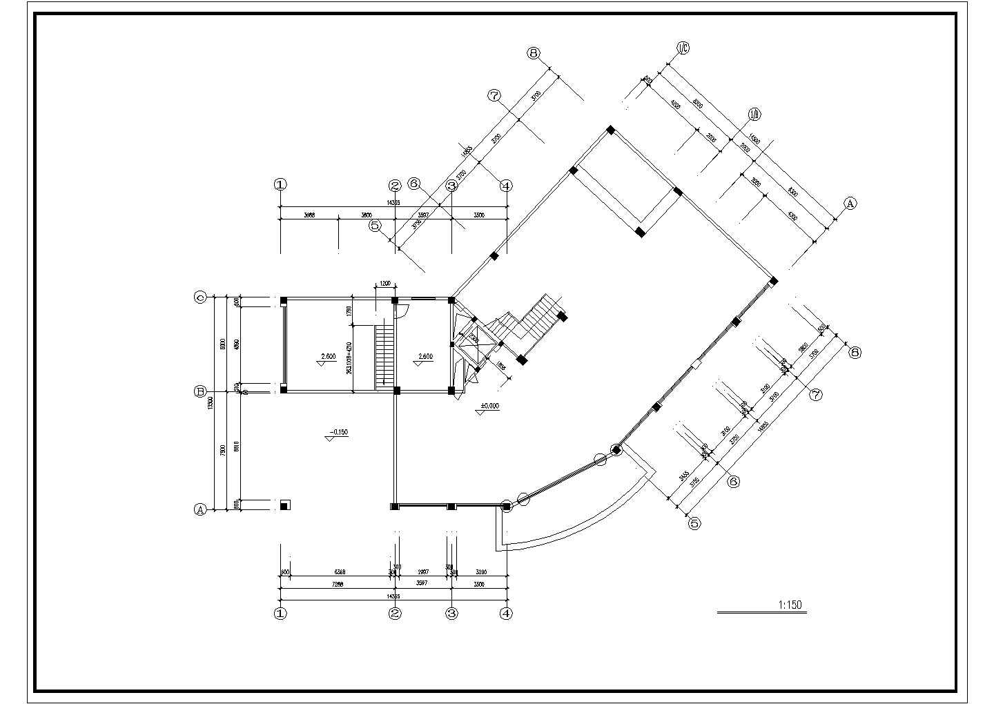 某经济开发区高级酒店建筑设计方案CAD图纸