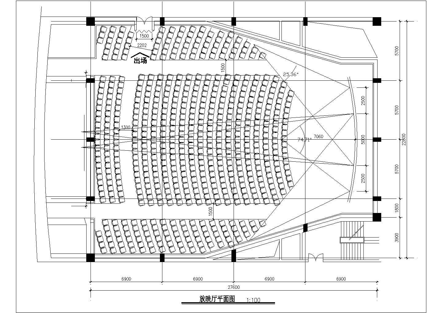 某经济开发区电影院建筑设计全套方案CAD图纸