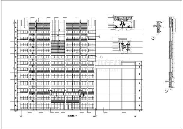 某大型12层框剪结构商务酒店全套建筑设计CAD图纸（含地下1层）-图二
