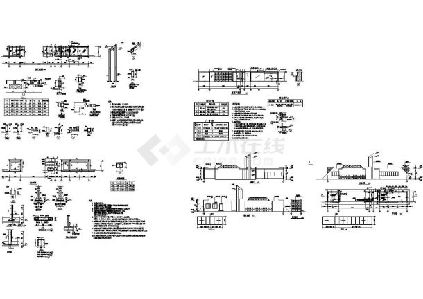 某地大型景区经典大门全套建筑设计cad施工图-图一