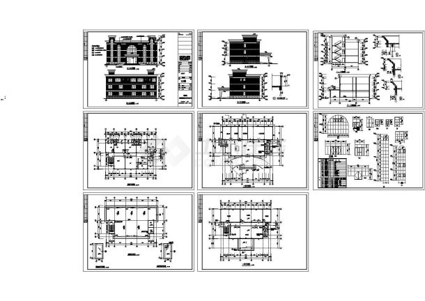 办公楼设计_城市红木家具办公楼公司全套cad建筑施工设计图-图一