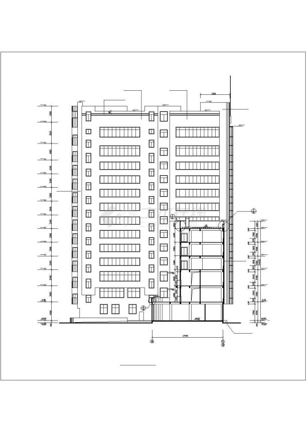 天津市市南区某临街13层星级酒店全套建筑设计CAD图纸（含地下室）-图一