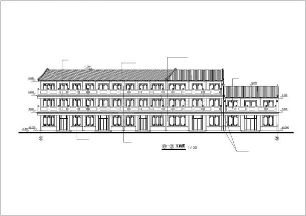 某经济开发区仿古街建筑设计全套方案CAD图纸-图二