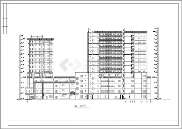 某经济开发区小高层商住楼建筑设计方案CAD图纸-图一