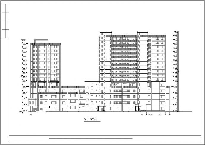 某经济开发区小高层商住楼建筑设计方案CAD图纸_图1