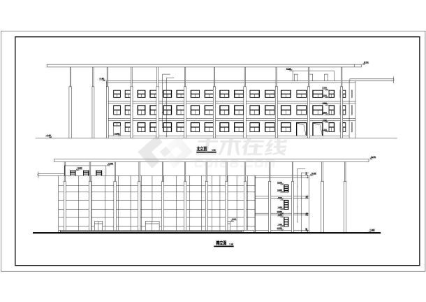 某经济开发区弧形大酒店建筑设计全套方案CAD图纸-图一