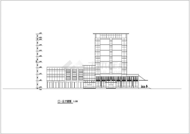 某经济开发区商业街高层酒店建筑设计全套方案CAD图纸-图二