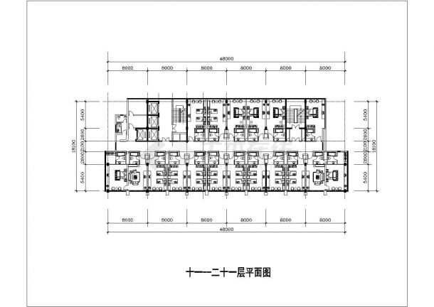 某经济开发区花园式高档酒店建筑设计平面方案CAD图纸-图二