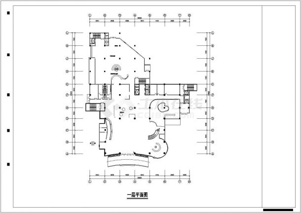 某经济开发区花园式酒店建筑设计完整方案CAD图纸-图二