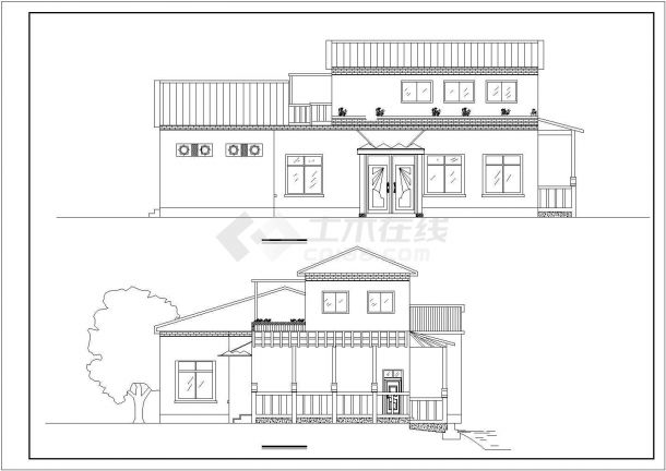 某经济发达区欧式咖啡厅建筑设计完整方案CAD图纸-图二