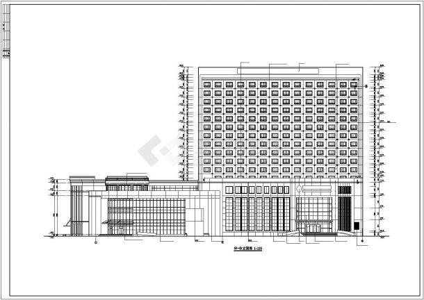 某经济发达区欧式酒店建筑设计完整方案CAD图纸-图二