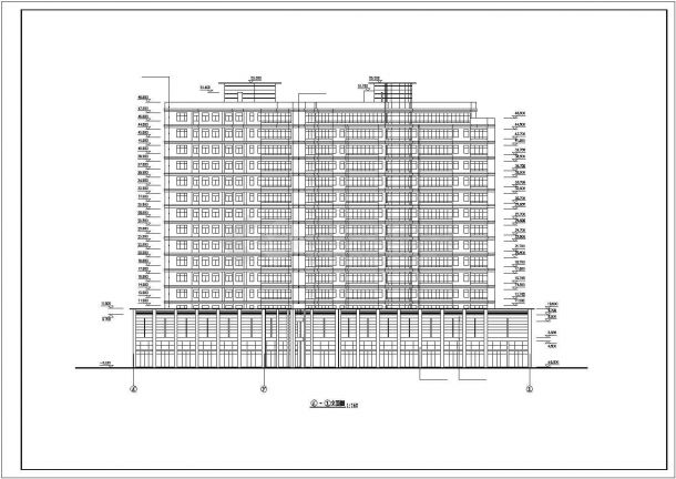 某经济发达区高级欧式酒店建筑设计完整方案CAD图纸-图二