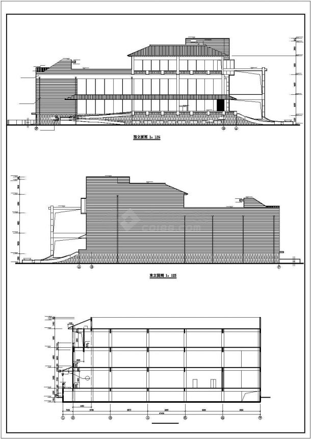 某经济发达区综合大楼建筑设计完整方案CAD图纸-图二