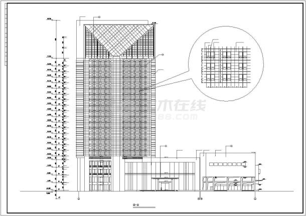 某经济发达区5星级酒店建筑设计全套方案CAD图纸-图一