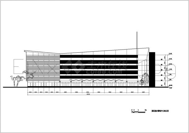 某经济发达区高级度假宾馆建筑设计方案CAD图纸-图二