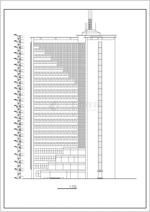 某经济发达区星级度假宾馆建筑设计完整方案CAD图纸-图一