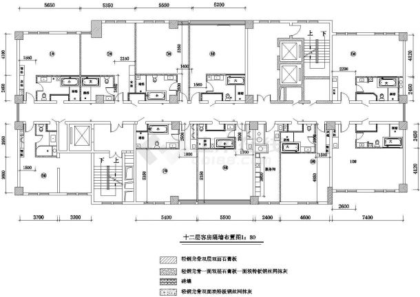 某经济发达区星级度假宾馆客房建筑设计全套方案CAD图纸-图二