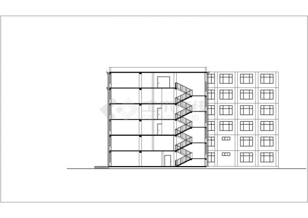 临街大型6层框架结构星级酒店平立剖面设计CAD图纸-图一