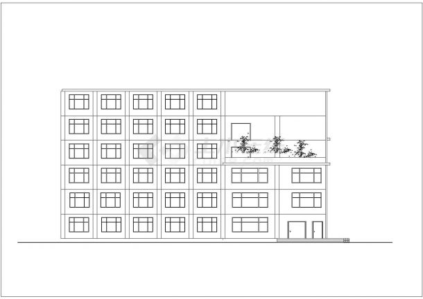 临街大型6层框架结构星级酒店平立剖面设计CAD图纸-图二
