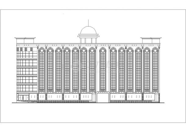 重庆市某商业街6+1层框混结构星级酒店平立面设计CAD图纸-图一