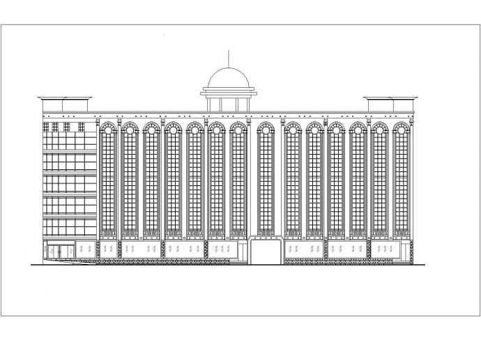 重庆市某商业街6+1层框混结构星级酒店平立面设计CAD图纸_图1