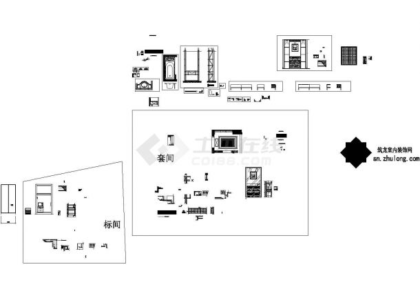 [海口]酒店商务套房装修设计施工图（74张）-图二
